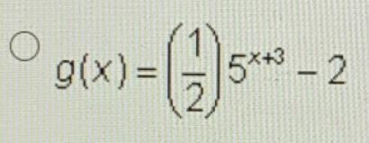 The parent function, Rx) = 5*, has been vertically compressed by a factor of one-half-example-1