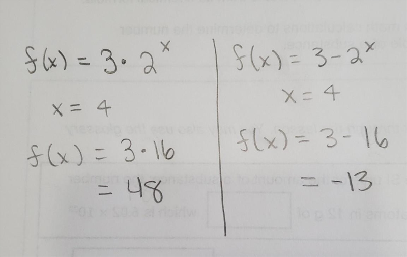 Evaluate f(x)=3⋅2^x for x=4.-example-1