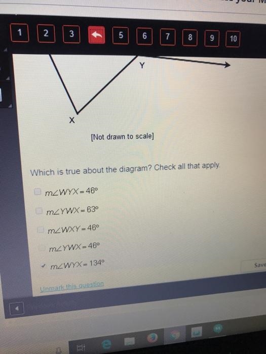 The diagram below shows scalene triangle WXY. The measure of WXY is 71°. Which is-example-2