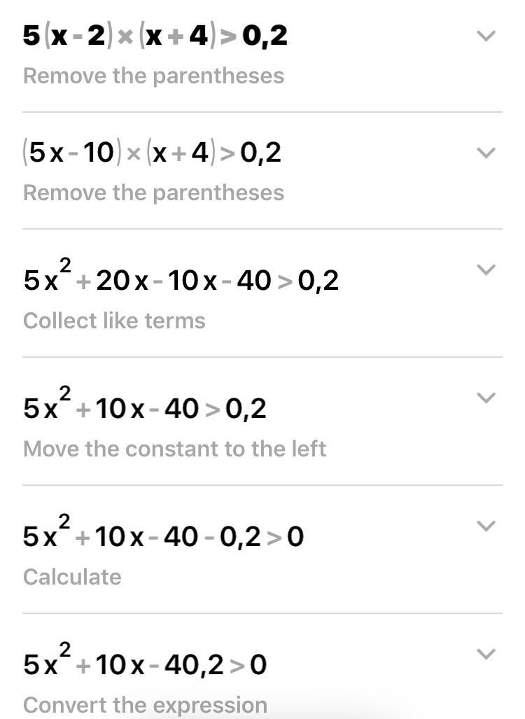 What is the solution set to the inequality 5(x - 2)(x + 4) > 02?-example-4