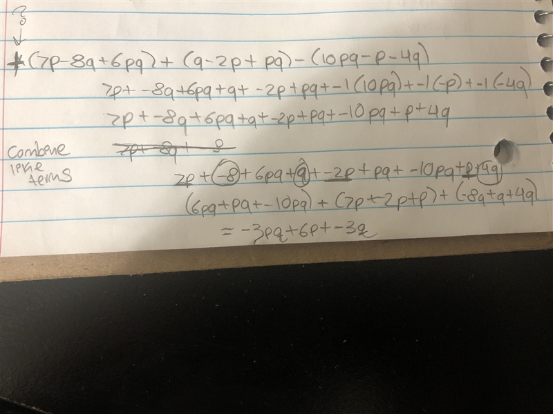 +(7p-8q+6pq)+(q-2p+pq)-(10pq-p-4q)​-example-1