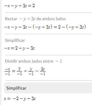 Solve the floowing systems of euations algebrically. x+8=z 2x+8-2z=4 -x-y+3z=2-example-2