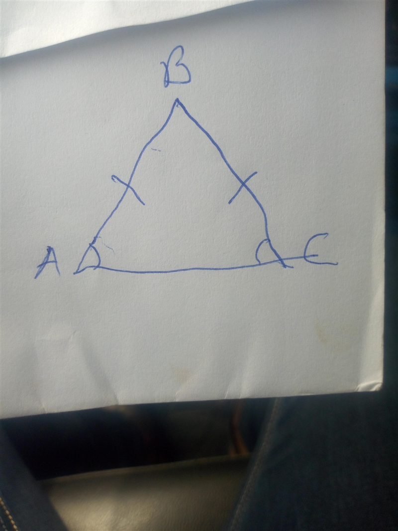 If ab = bc in triangle ABC, then which of the following must be true? angle a is less-example-1