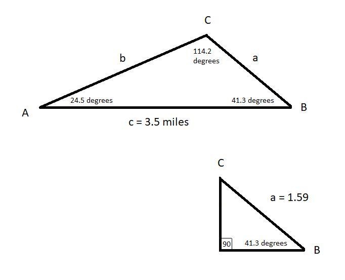 The angles of elevation of a balloon from two points A and C on level ground are 24.5 and-example-1