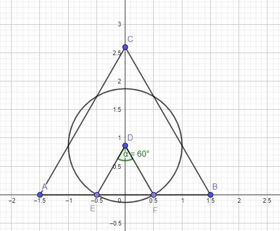 A piece of paper in the shape of an equilateral triangle with side length 3 and a-example-1