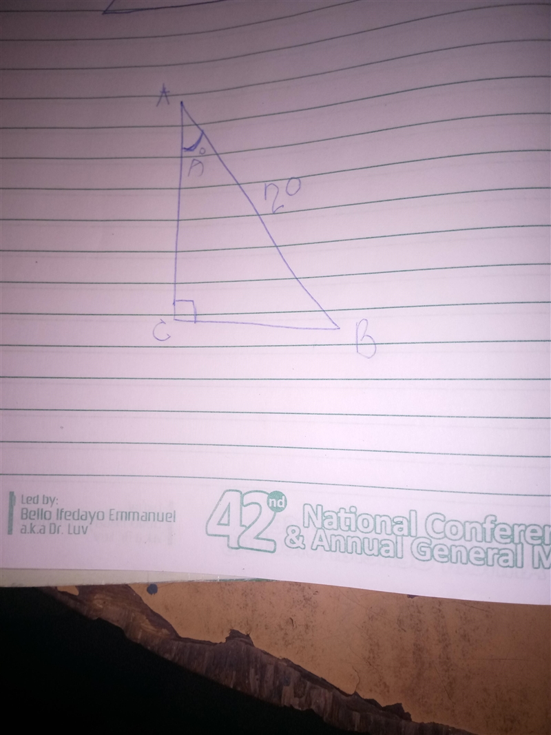 Triangle A B C is shown. Angle A C B is a right angle. The length of the hypotenuse-example-1