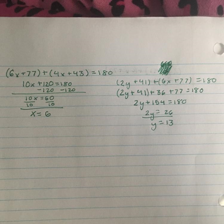 Find the values of x and y. A) x = 6, y = 13 B) x = 6, y = 16 C) x = 5, y = 16 D) x-example-1