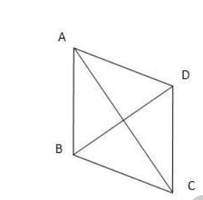 Kite A B C D is shown. Lines are drawn from point A to point C and from point B to-example-1