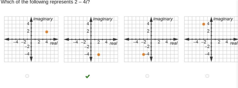 Which of the following represents 2 – 4i?-example-1