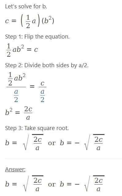 Solve c=1/2 ab^2 for b-example-1