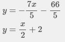 X = 2y - 4 7x + 5y = -66-example-1