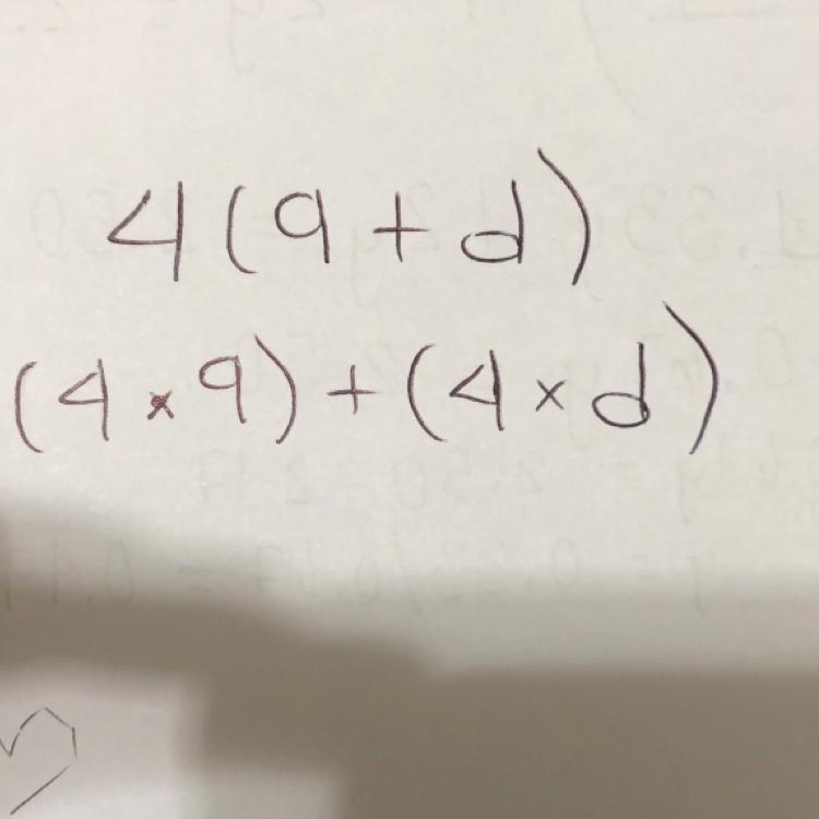 Use the distributive property to write an equivalent expression. Complete the statement-example-1