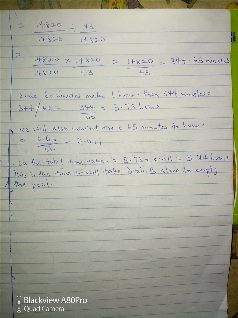There are two drains in a swimming pool. Drain A empties the pool ALONE in 4.75 hours-example-3