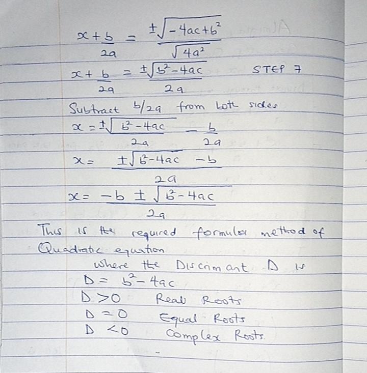 Two of the steps in the derivation of the quadratic formula are shown below. Step-example-2