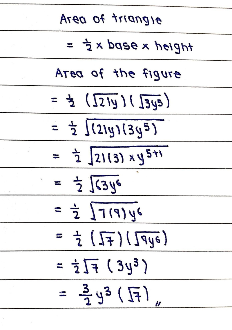 Find the expression for the area of the figure. Give your answer as a simplified radical-example-1