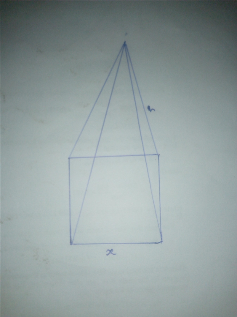 You are making a sculpture that is a pyramid with a square base. You want the height-example-1