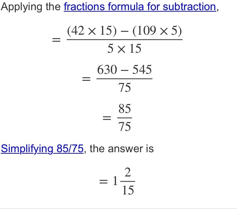 What should be added to 7 4/15 to get 8 2/5​-example-1