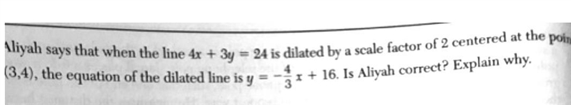 4X plus 3Y equals 24 is delayed by a scale factor of two centered at the .3, for the-example-1