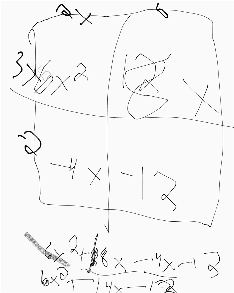 Find the product of the polynomials. (2x + 6)(3x − 2)-example-1