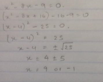 Add blank to each side x^2-8x=9 to complete the square-example-1