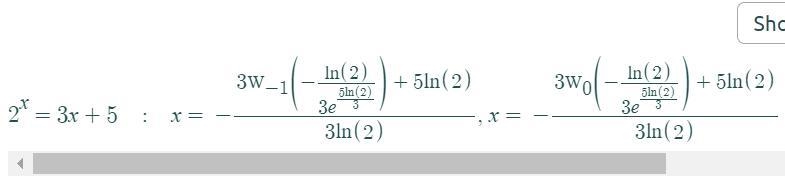 What is the solution of 2^x= -3x+ 5 ? Enter your answer.​-example-1