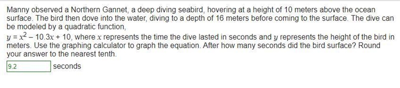 Manny observed a Northern Gannet, a deep diving seabird, hovering at a height of 10 meters-example-1