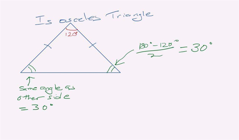 An isosceles triangle has an angle that measures 120°. Which other angles could be-example-1