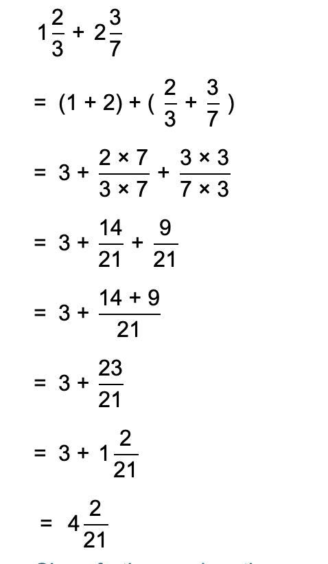 Add and reduce to lowest terms: 1 2/3+ 2 3/7 I need help ASAP-example-1