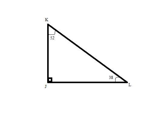 Use the diagram to complete the statement. Triangle J K L is shown. Angle K J L is-example-1