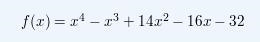 write the polynomial function f of least degree that has rational coefficients , a-example-1