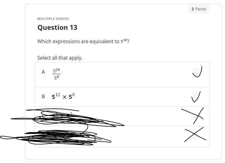 Which expressions are equivalent to 5 the power of 18-example-1