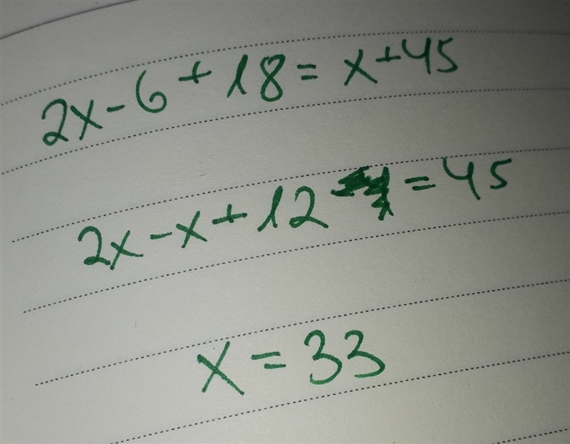 Use the figure to write and solve an equation for x.-example-1