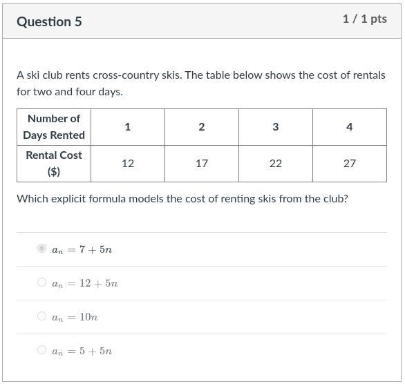 A ski club rents cross-country skis. The table below shows the cost of rentals for-example-1