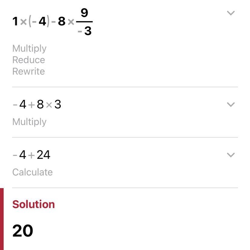 Lmk ASAP please Evaluate the following expression. 9 1x (-4) – 8 x -3-example-1