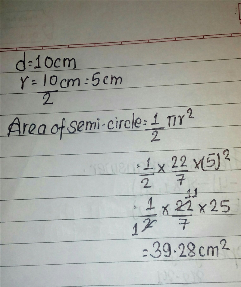 What is the area of a simi circle with a diameter of 10cm ??????-example-1