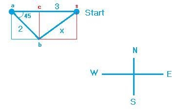 After taking off from the landing pad, a helicopter flies 3 miles west, then 2 miles-example-1