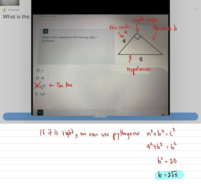 What is the measure of the missing side?-example-1