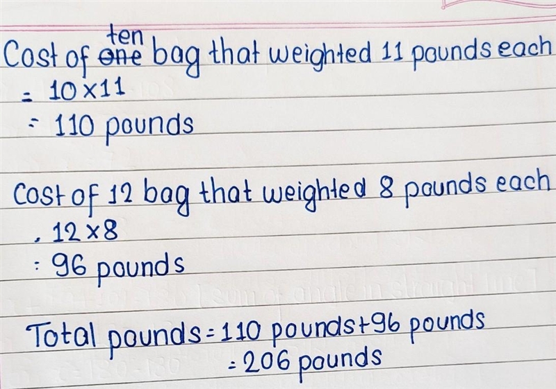 Abi bought dog food for an animal rescue shelter. She bought 10 bags that weighed-example-1