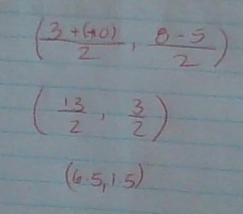 Find the midpoint between (3,8) and (-10,5)-example-1