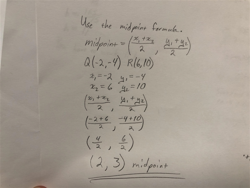 What is the midpoint m given q(-2, -4) and R(6, 10)-example-1