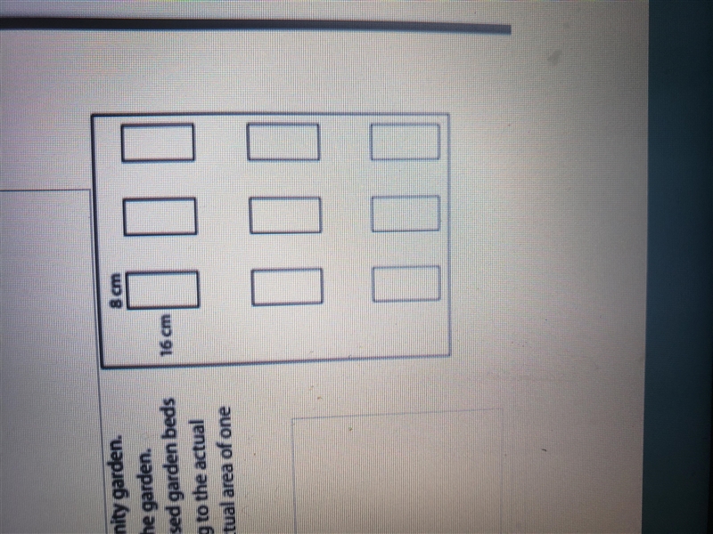 Michael received a grant to make a community garden. He makes a scale drawing of his-example-1