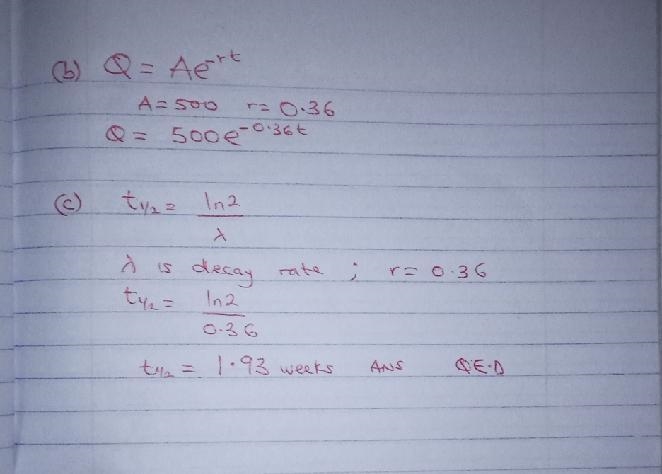 Radioactive material disintegrates at a rate proportional to the amount currently-example-2