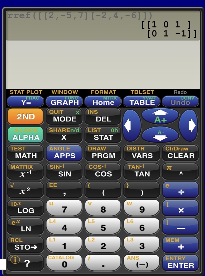 Find the value of x and y using matrix method. 2x – 5y = 7 -2x + 4y = - 6-example-1