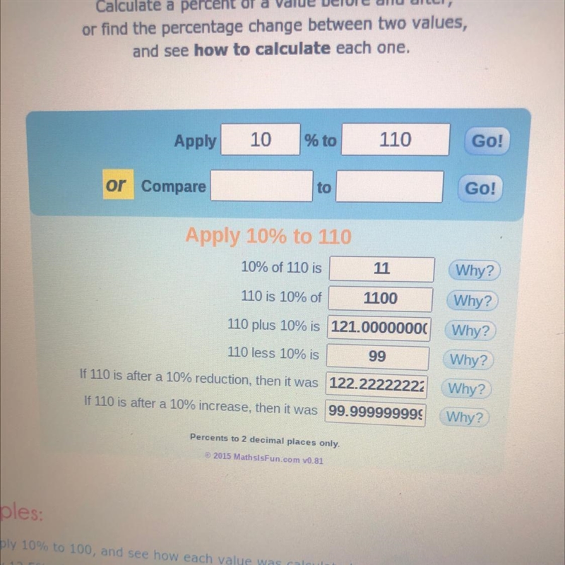 Decrease £110 by 10%-example-1