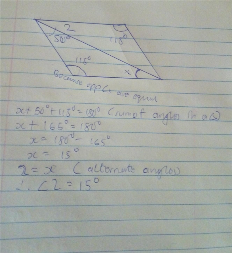 What is m<2 in this parallelogram?-example-1