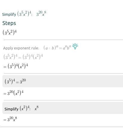 Which expression is equivalent to (3^5 x^2)^4 use step by step-example-1