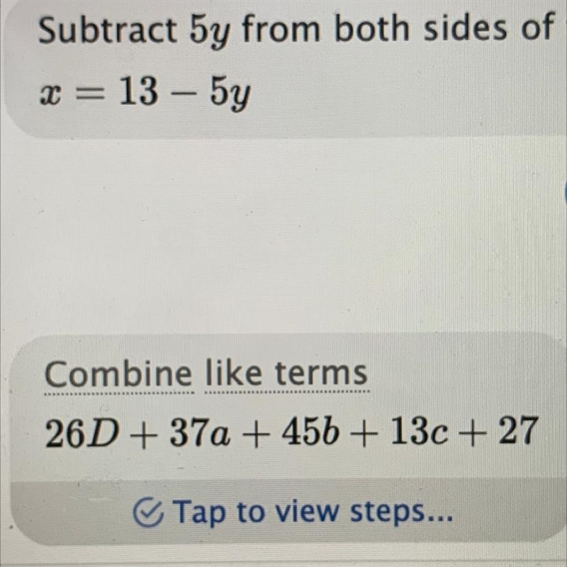 37a + 45b +1 3c + 26d + 27 which one is the term?-example-1