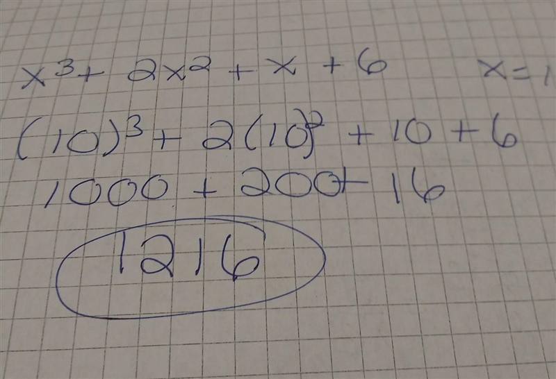 What is the solution of the following equation if x=10 ​-example-1