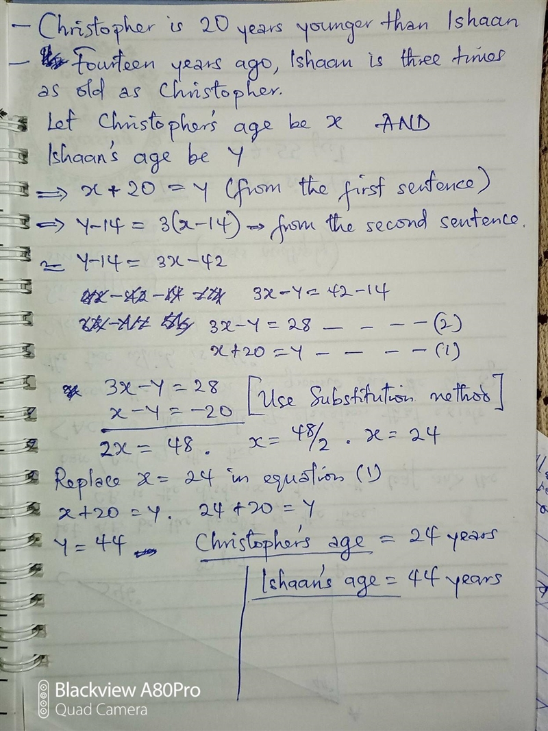 Christopher is 20 years younger than Ishaan. Ishaan and Christopher first met two-example-1