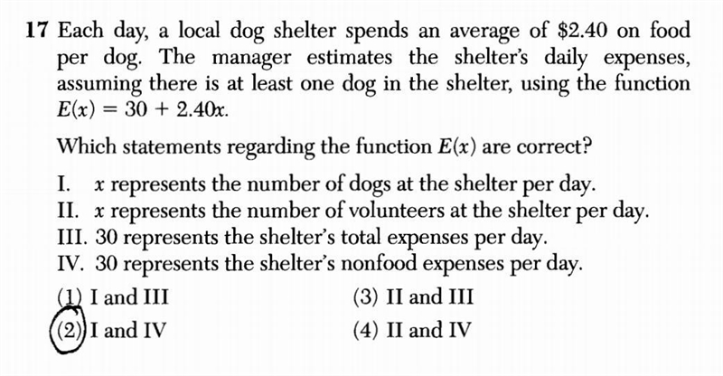 Each day, a local dog shelter spends an average of $2.40 on food per dog. The manager-example-1